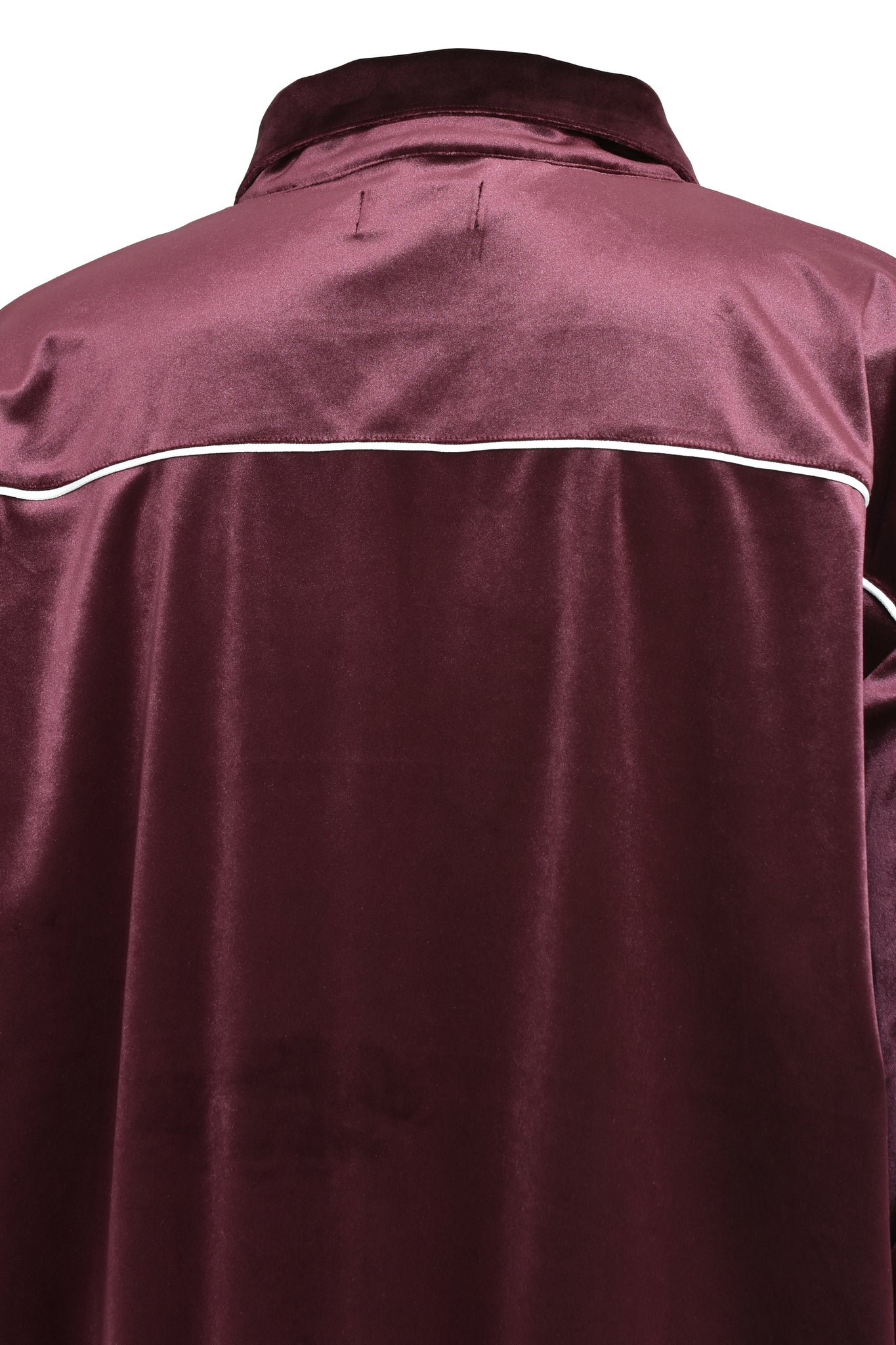 SCRIPT LOGO PIPING VELOUR JACKET / BURGUNDY
