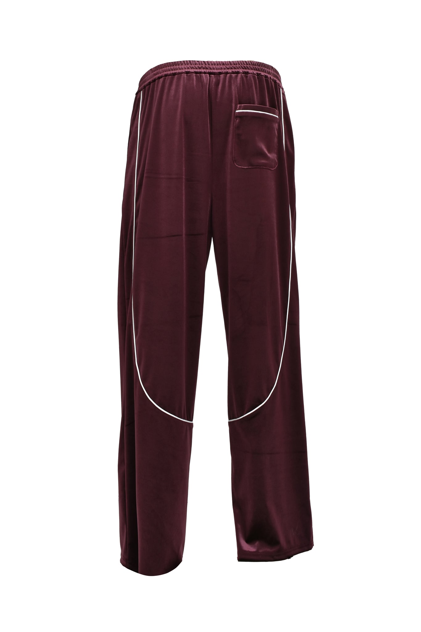 SCRIPT LOGO PIPING VELOUR TRACK PANTS / BURGUNDY