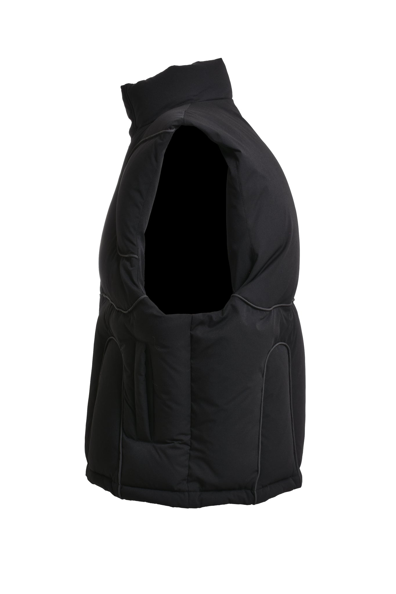 TECH PIPING DOWN VEST / BLACK