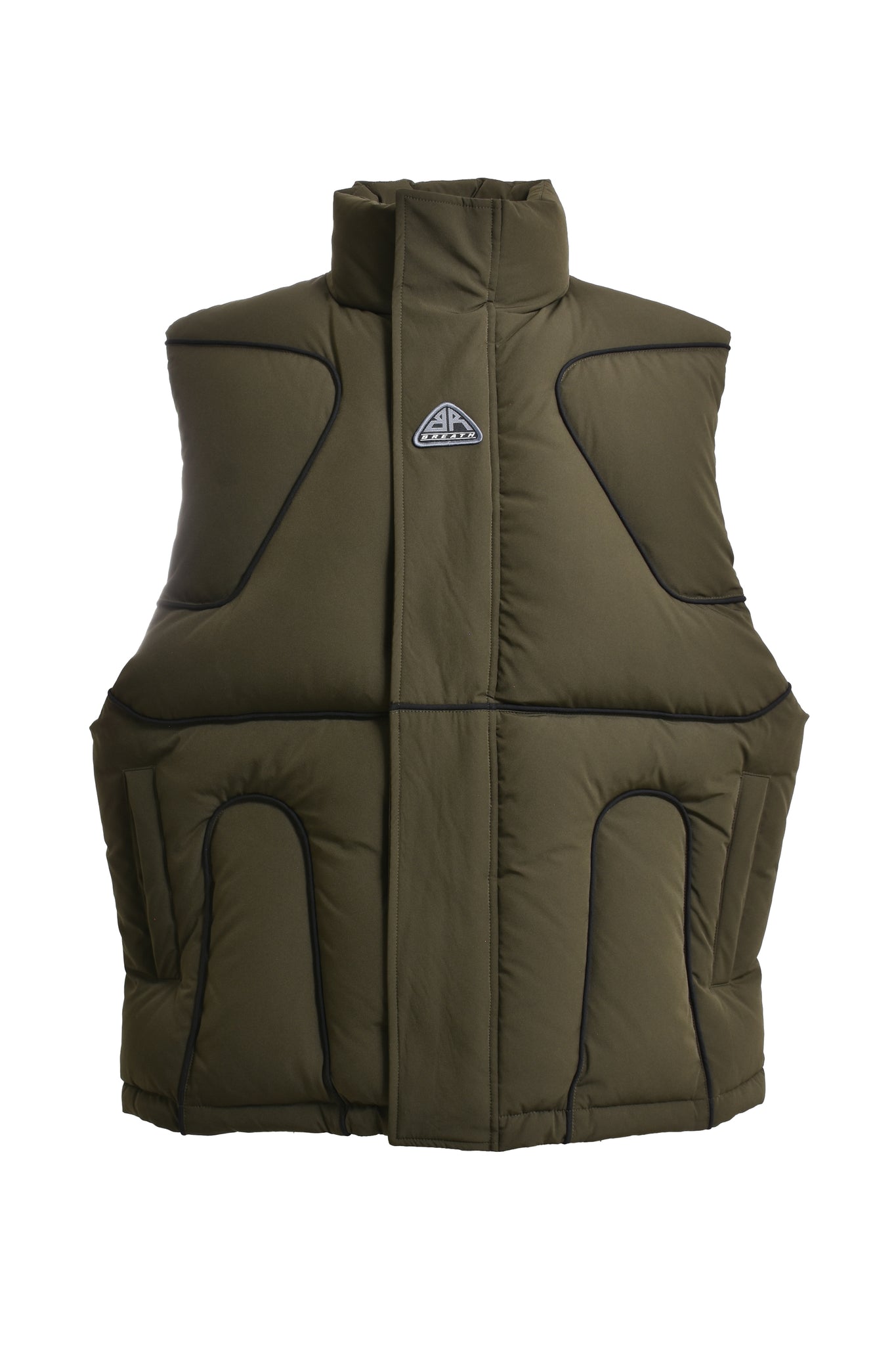 TECH PIPING DOWN VEST / OLIVE