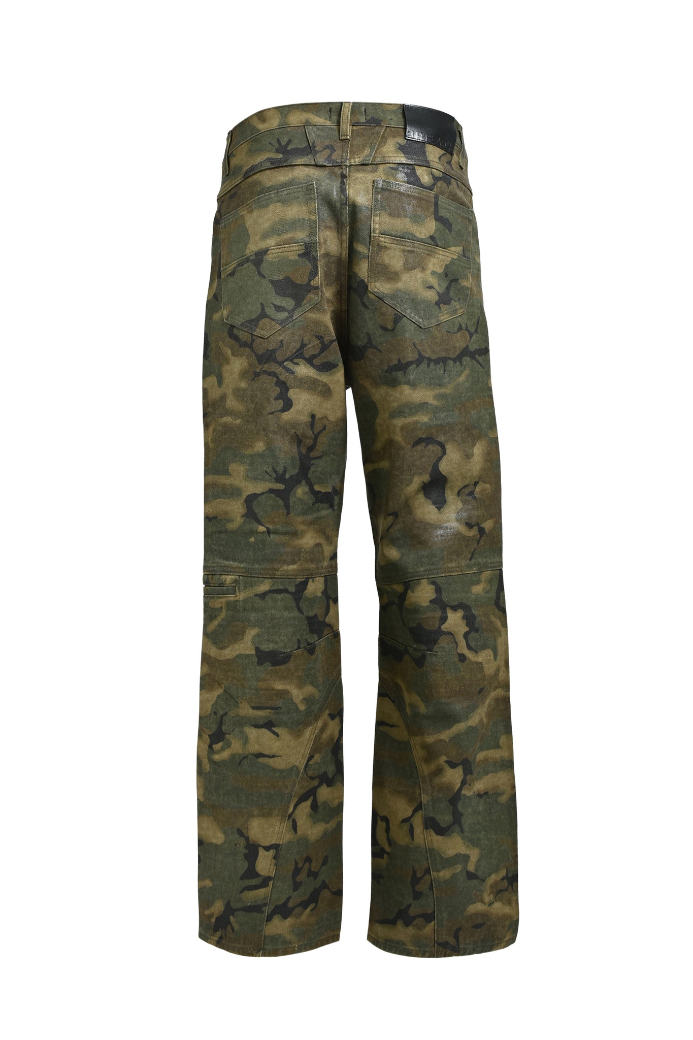 COATING BIKER CAMO PANTS / WOODLAND CMAO