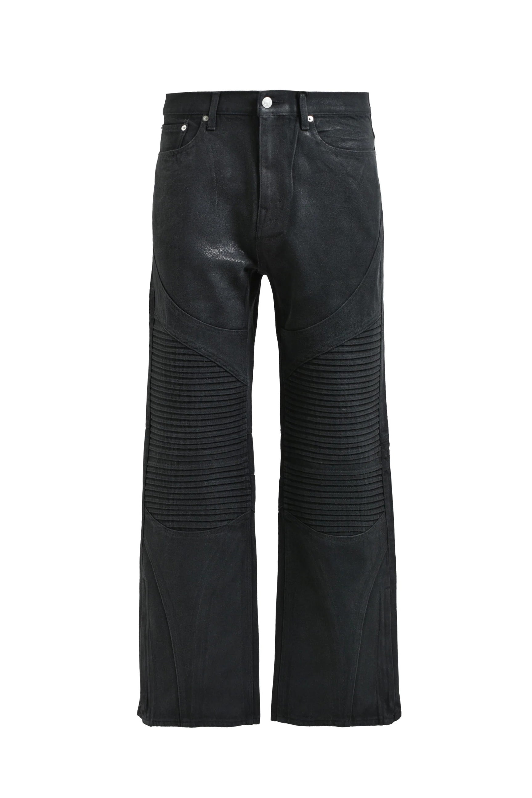 COATING BIKER DENIM PANTS / BLACK – BREATH - サイズ ウエスト 股上