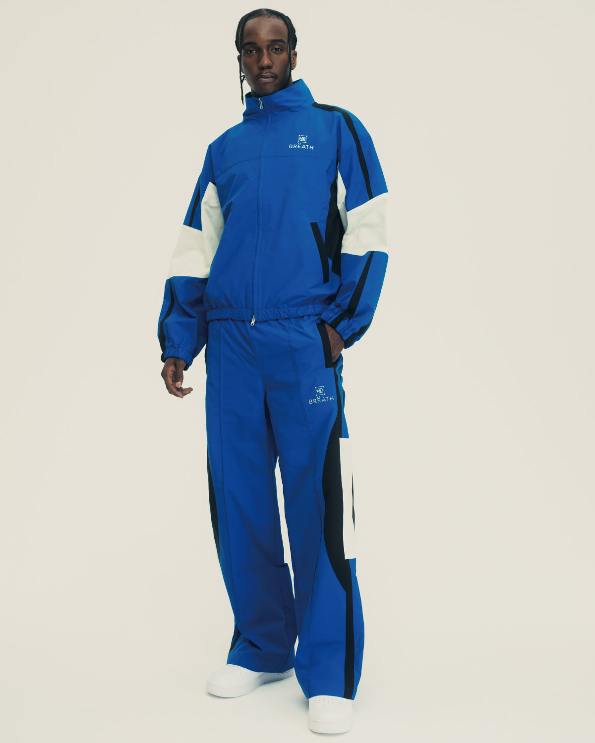 CREST LOGO WARM UP JACKET / BLUE