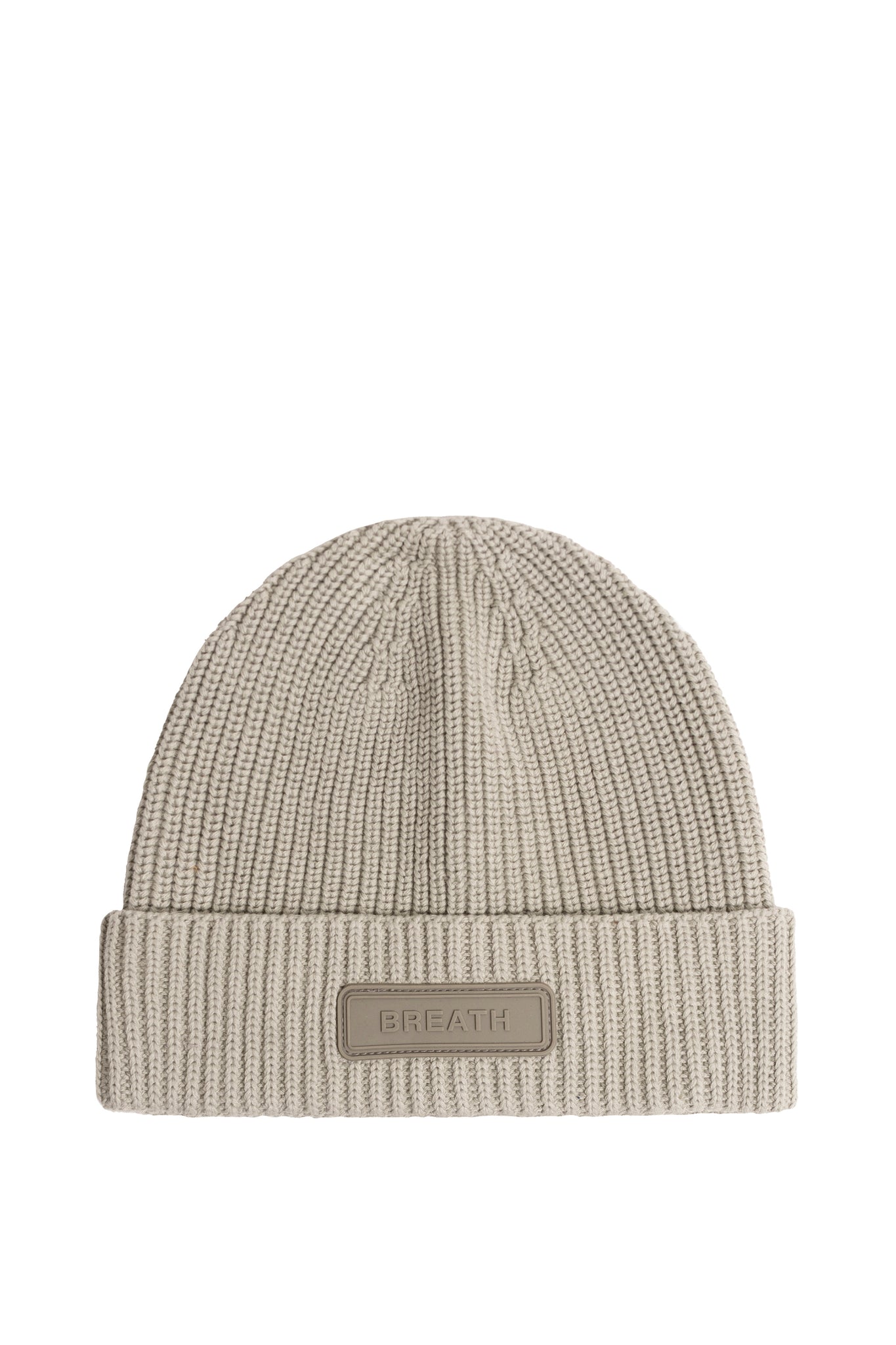 SILICONE PATCH KNIT CAP / BEI