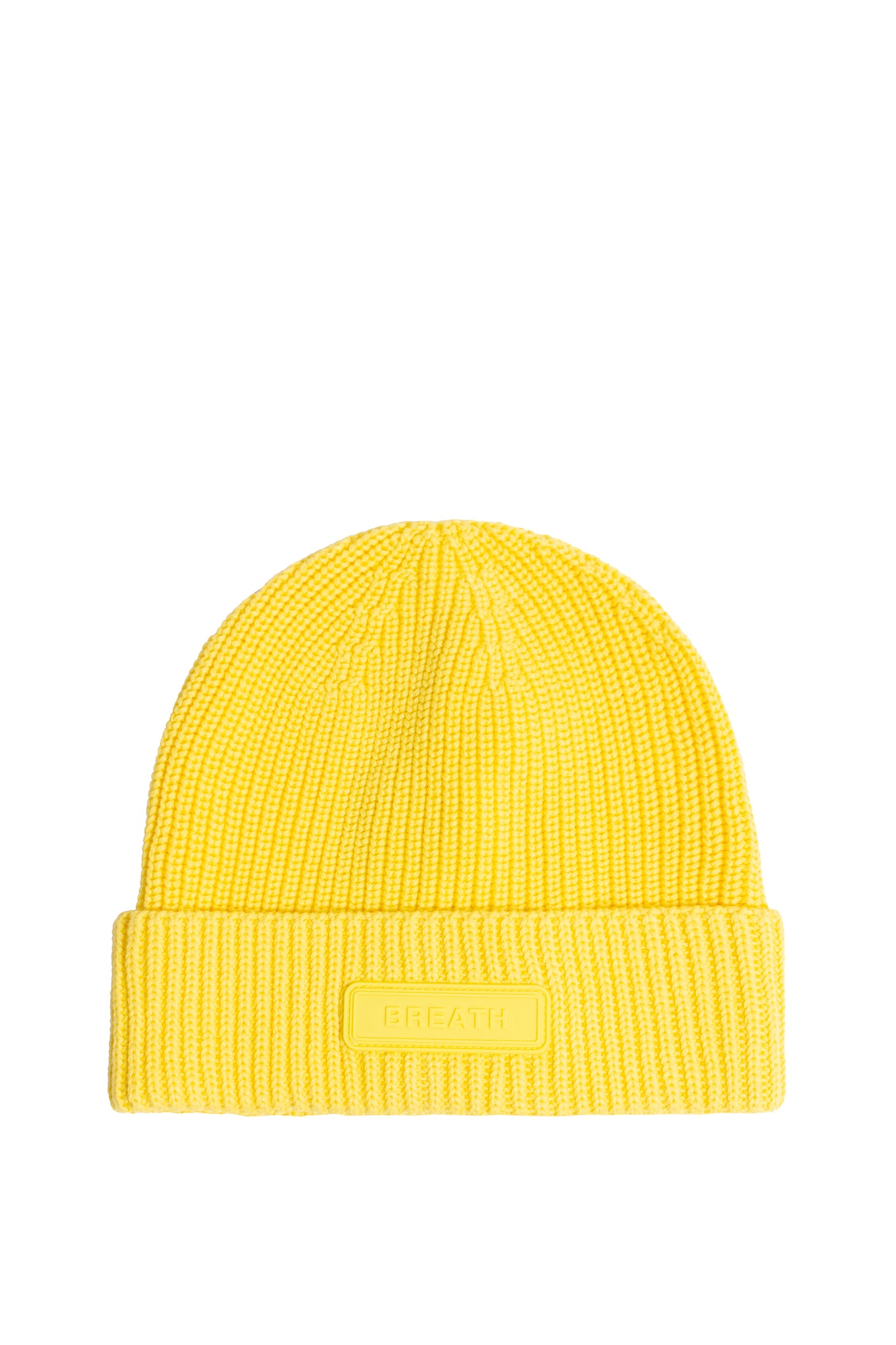 SILICONE PATCH KNIT CAP / YEL