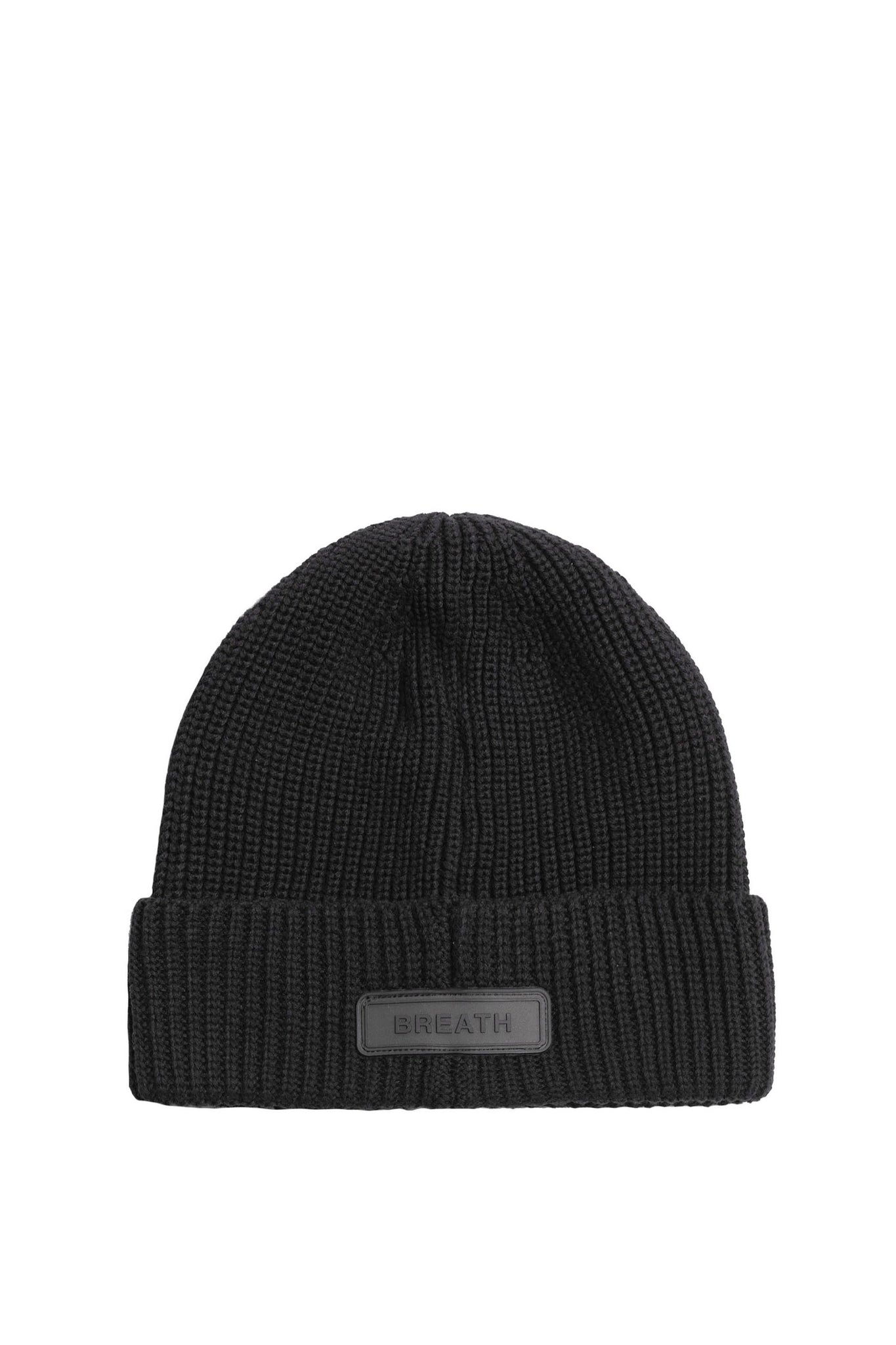 SILICONE PATCH KNIT CAP / BLK